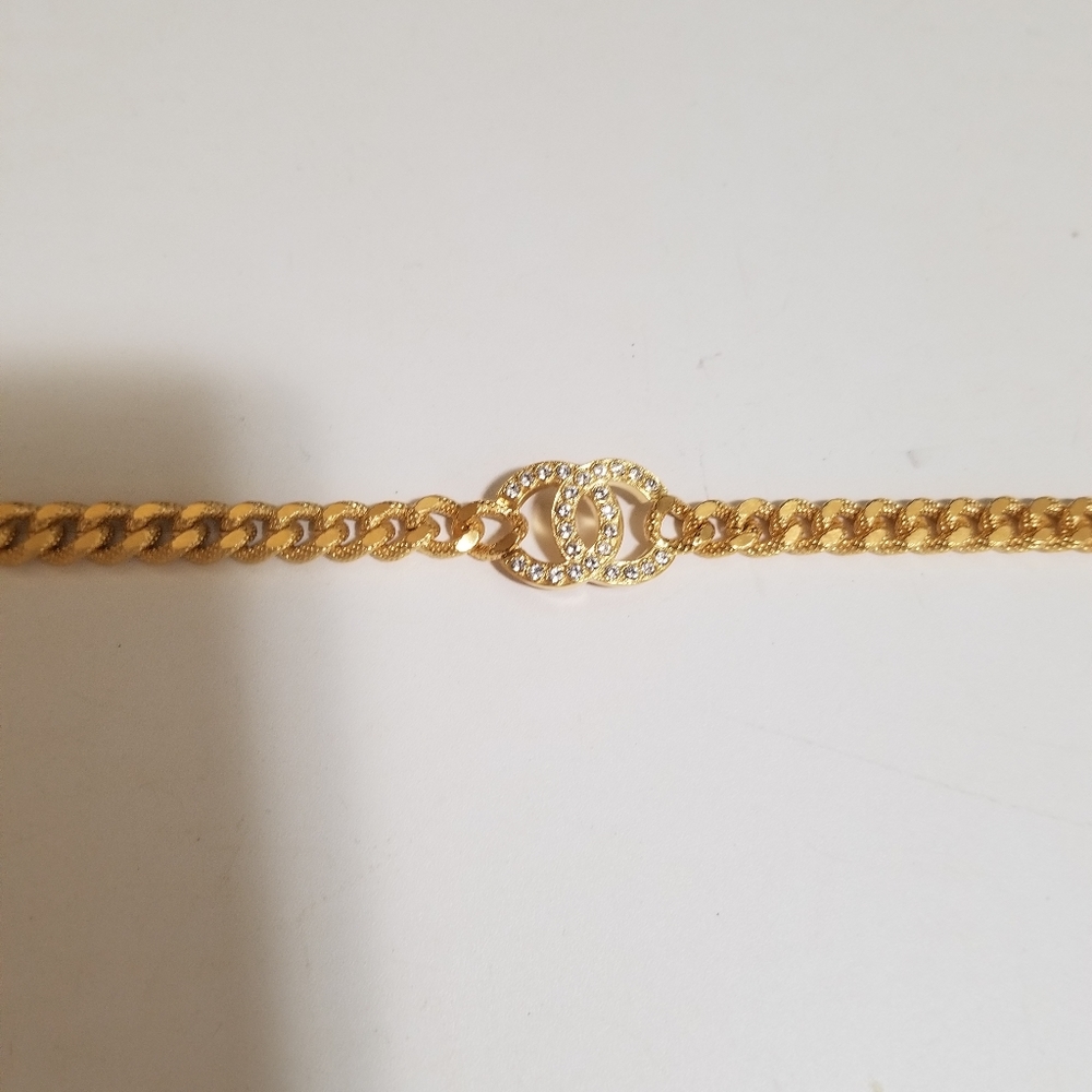 🆕️ Chanel CC Logo Gold &Strass Necklese - Picture 11 of 16